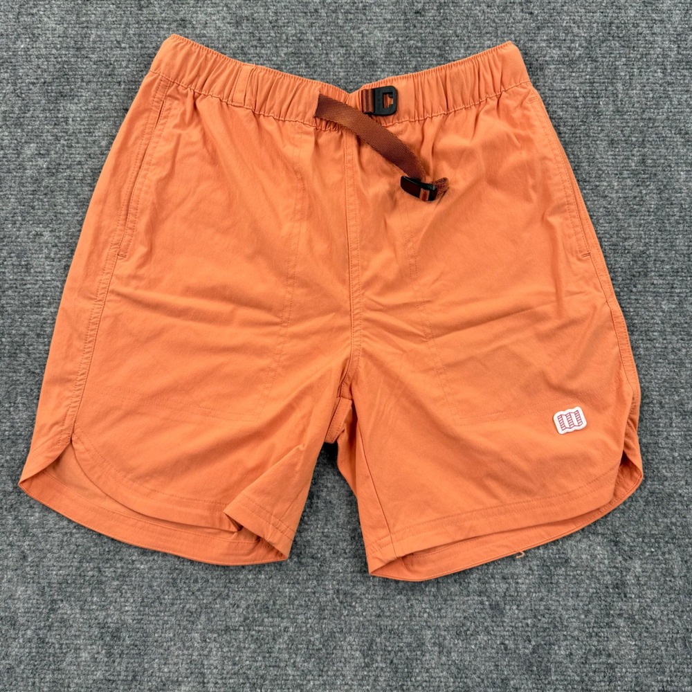 Topo Designs River Shorts Small Orange Belted Nylon‎ Spandex Mens